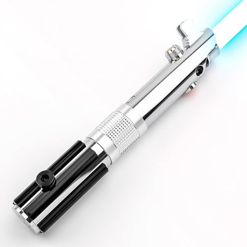 Saberforms Spada laser Dueling Light Saber con 12 colori RGB, 16 caratteri sonori e controllo del movimento, spade laser Force FX con manico in metallo di alta qualità e lama sostituibile, spade