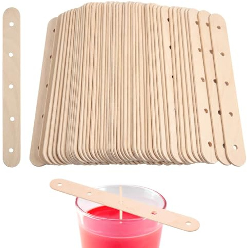 VEOIRXU 100 Pezzi Portacandele In Legno Dispositivo di Centraggio per Stoppini per Candele Barre Multiwick Clip per Bastoncini Di Cera Grandi Supporti per Stoppini per Fai Da Te