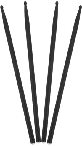 Vaguelly Baquetas de Fibra de Carbono Negras 4 Piezas para Percusión Musical, Palillos Ligeros para Batería y Práctica, Accesorios Profesionales para Tambores y Ejercicio de Percusión