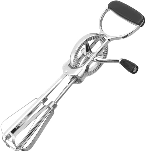 Judge Kitchen Essentials Multifunctional Egg Beater, Stainless Steel Hand Mixer with Double Head and Crank Handle, Manual Hand Whisk for Baking & Cooking