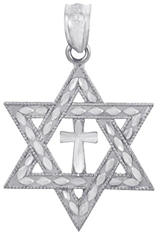 925 Sterling Silver Jewish Charm Cross Star of David Pendant