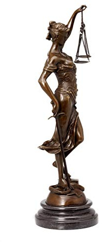aubaho Bronzeskulptur Justitia Bronze Figur Bronzefigur Skulptur 41cm Sculpture Justice