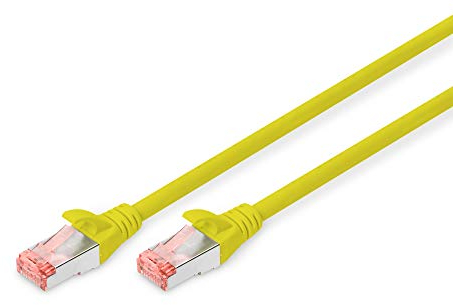 DIGITUS Cavo LAN Cat 6 - 3 m - Cavo di rete RJ45 - S-FTP schermato - 1 Gbps - Compatibile con Cat6A e Cat7 - Giallo