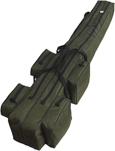 Gagaciso Rutenkoffer Premium RUTENTASCHE Rutenfutteral 2-3 Kammer 150-190cm, Wasserabweisend, Cordura-Material, Grün