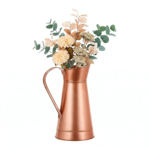 Copper Finish Pitcher Jug Vase Flower Display Jug Dining Table Décor | Pitcher Jug, Flower Jug, Vase, Metal Vase, Copper Vase, 7th Wedding Anniversary, Table Centrepiece