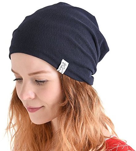 CHARM Bonnet D'Été en Tricot Fin, Chapeau Homme Et Femme Doux, Respirant Et Léger, Mince Bonnet Tombant Japonais Slouchy Bouffant Refroidissement Lumière Mode Unisexe Marine
