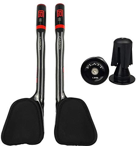 PLATT Manillar de Bicicleta de Triatlón 3K Carbono Tri Bar apoyabrazos TT Manillar para MTB Bicicleta de Carretera, 31,8 mm