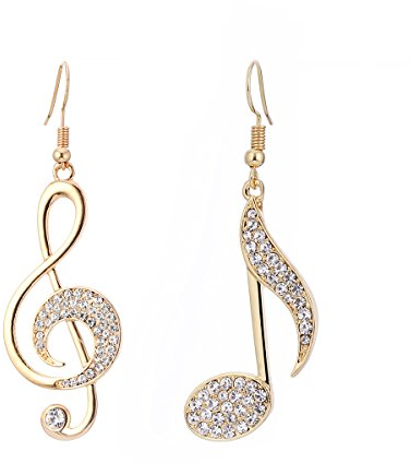 Pengjin Music Note Drop Ohrringe für Frauen, baumelnde Ohrringe, antiallergischer versilberter Modeschmuck, für Mädchen Geburtstag Freundinnen und Mütter