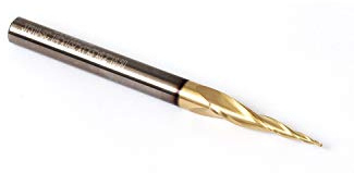 Yonico 37310-SC 1/32 pulgadas punta redonda cónica espiral ZRN recubierto CNC Router Bit 1/4 pulgadas vástago