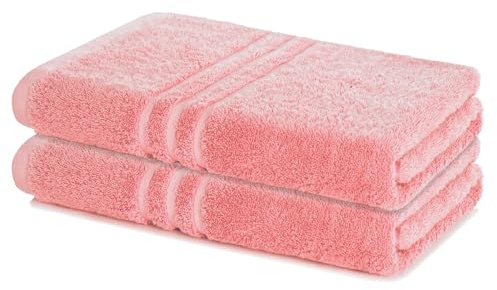 Lavea® Set med 2 Badhanddukar 70x140 cm 100% Bomull – Mjuka och Absorberande – Perfekta som Stora Badhanddukar, Badlakan eller Handdukar – Pastellrosa