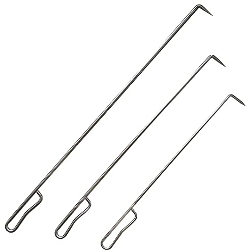 Outdoor Feuerstelle Poker – 61 cm Edelstahl 304 Heavy Duty Fire Pit Poker Stick, Outdoor Camping Werkzeug Zubehör für Feuerstellen, Kamin, Holz, Indoor Kamin Stoker, Deckelheber Grillrost Heber