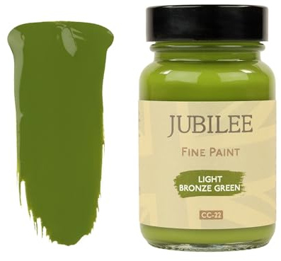 Guild Lane Jubilee Furniture Paint – Upcycle & Transform Wood, Metal & Glass – Soft Sheen Finish for Indoor & Outdoor – Durable & Easy to Apply Multi-Surface Paint (Light Bronze Green, 60ml)