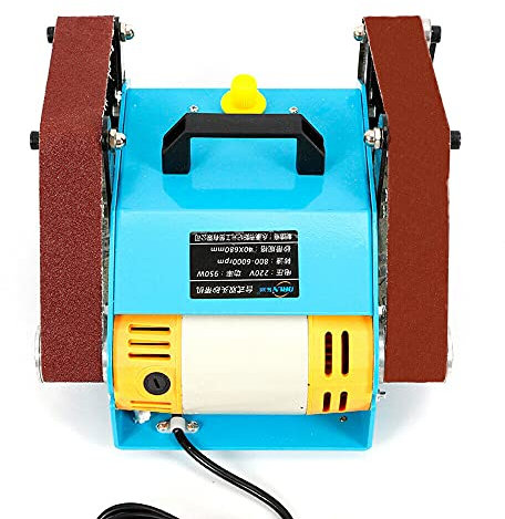 Lijadora de banda de doble eje, lijadora, lijadora de banda doble, herramienta de pulido de doble cara, lijadora de doble áxis, lijadora, banco de trabajo, pulidora eléctrica, 6000 Rpm, 950 W