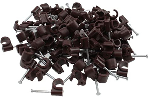 Reulin Kabelklemmen, rund, 7 mm, Braun, 100 Stück