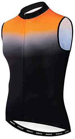 HimyBB, gilet da ciclismo senza maniche per uomo, maglia da bicicletta, giacca da bicicletta, top da squadra, Arancione, XX-Large