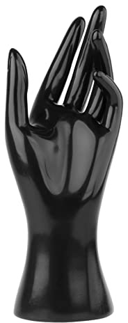 SM SunniMix Schaufensterpuppe Hand Modell, Mannequin Handmodell, Schmuck Form Ständer, Halterung, Finger Armband Display für Ring Halskette Armbänder, Schwarze Linke, 21.5cm
