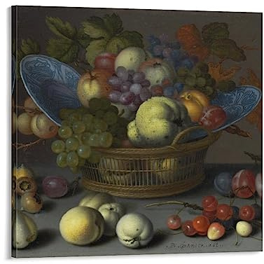 Balthasar Van Der Ast Art Print Poster Gifts Canvas Painting Poster Wall Art Decorative Picture Prints Modern Decor Framed-unframed 16x16inch(40x40cm)