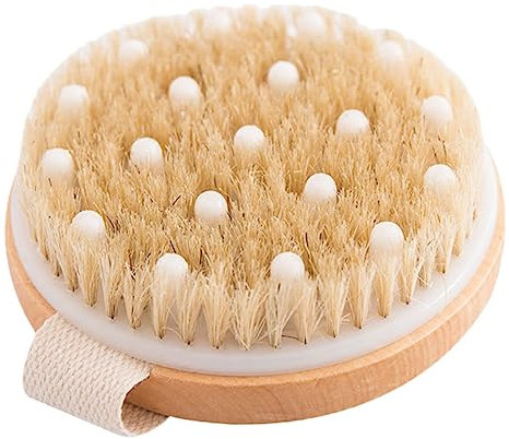 Beavorty Wood Bath Exfoliating Brush 11x11cm No Handle Natural Wood Massage Body Rubbing Scrubber for Shower and Bath Spa
