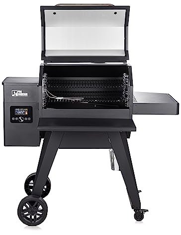 Fire Mountain Wood Pellet Smoker BBQ, Pellet Grill with Automatic Feeder & LED Control, Electric Pellet Barbecue with Temperature Probes, Wood Fired Flavour, Includes Weatherproof Cover