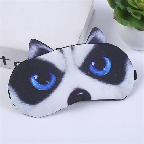 Schlafmaske Schlafmaske Baumwolle Schlafende Augenmaske süße Kinder Cartoon Augenabdeckung Augenbindungen Fahren nach Hause Augen entspannen Sie Masken Okular angemessen Augenmaske (Color : Husky B)