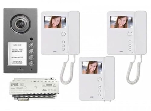 Generico kit videocitofono urmet 3 famiglie a colori 2 fili