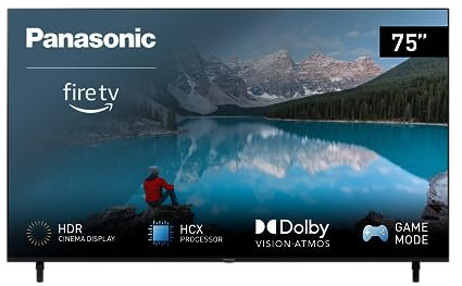 Panasonic TX-75MX800B, 75 Inch 4K Ultra HD LED Smart 2023 TV, High Dynamic Range (HDR), Dolby Atmos & Dolby Vision, Fire TV, Prime Video, Alexa, Netflix, Black