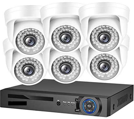 Security Camera System 4K 8MP Security Camera System H.265 POE NVR Kit CCTV indoor white Dome IP Camera Audio Record Video Surveillance Set Home Security Outdoor Surveillance Cameras/46 ( Color : 8ch