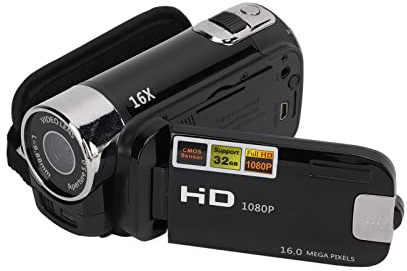 Yctze Caméscopes Numériques, Caméscope Portable Full HD 1080P, écran Couleur 2,7 Pouces, Caméra Vidéo 16MP pour Cadeaux (Black)