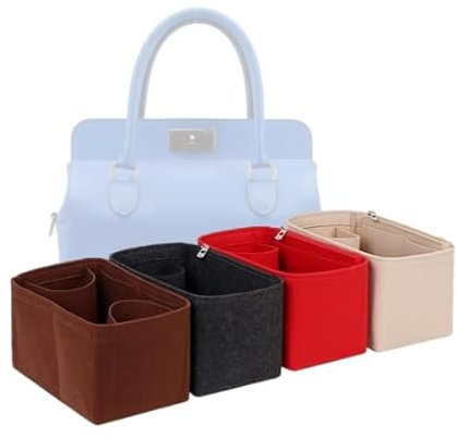 LinerLink Taschen-Organizer für Hermes Toolbox 20 Handtaschen (20 L x 21 H x 15 T) | handgefertigter Tascheneinsatz | 2 mm Filztascheneinsatz | Damen-Handtaschenformer (Beige, Stil B)