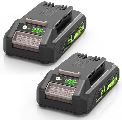 ASUNCELL 2 Pièces 24V Batterie pour Greenworks, Batteries de Remplacement pour Greenworks G24B2 G24B4 29842 29842 29852 BAG708 BAG711 20352 22232 pour Greenworks Tous Les Outils