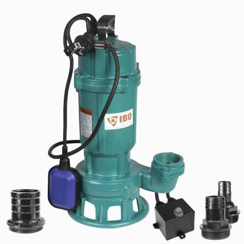1500W Submersible Dirty Water Pump Grinder Sewage Well Septic Flood Sewage Sump (1500W Pump - NO Hose)