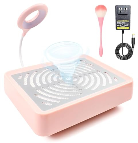 Professionelle Staubabsaugung für Nägel Saugstark: Nagelstaubsauger mit Lampe und Filter, 40W Leise Verstellbarer Nagelstaubsauger für Nageldesign, Maniküre, Nagelstudio