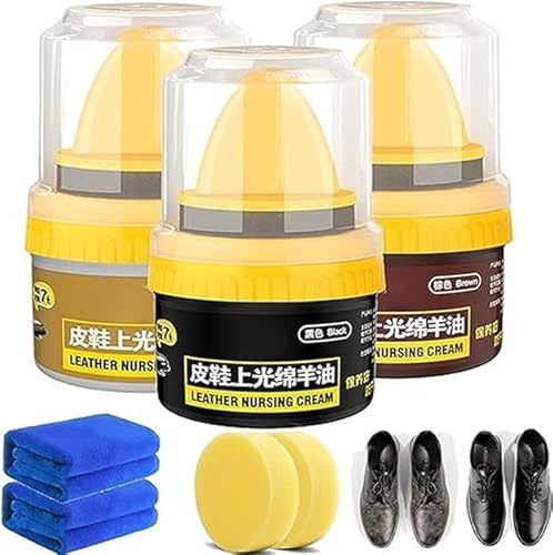 Aicoyiu Leather Nursing Cream, Leather Repair Cream Liquid Shoe Polish, Natural Leather Repair Cream for Boots, Intensive Leather Care and Nourishing