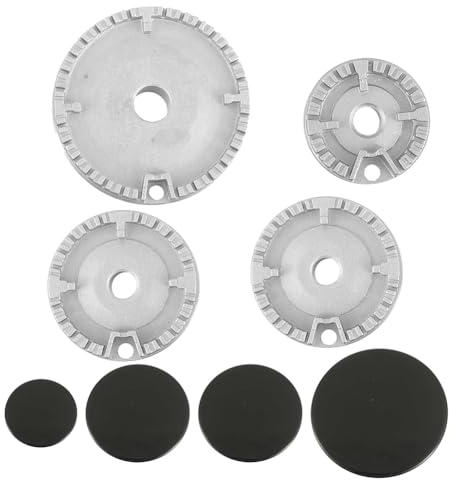 IMCCZONY Ensemble 8 Chapeaux Cuisinière à Gaz pour Four, Plaque Cuisson à Gaz, Couronne Brûleur, Capuchon Flamme, Kit Remplacement, Convient à la Plupart des Têtes Brûleurs Cuisinière à Gaz