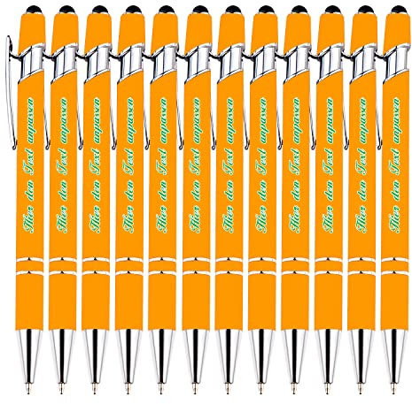 Personalisierter Stylus-Kugelschreiber, kompatibel mit den meisten Touchscreen-Geräten, individueller Kugelschreiber mit Nachricht für Unternehmen, Abschlussfeiern, schwarzer Tintenstift, 96 STK