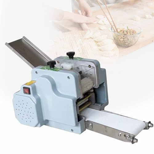 KJZQXYX Commercial Automatic Dumpling Skin Machine,Automatic Wonton Maker,Electric Pasta Dumpling Dough Skin Presses Maker (110V)