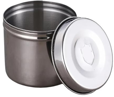 Organizador Para Cebollas Jengibre Y Ajos Tanque de almacenamiento de alimentos de acero inoxidable con tapa, recipiente for té sellado, organizador for el hogar, cebolla, jengibre y ajo, 4 Uds.(10x1