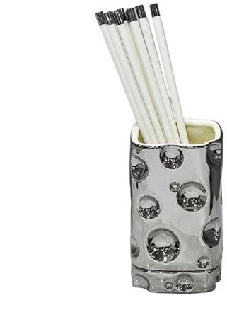 GSHUPIOU estantes de utensilios de cocina, Recipiente de cerámica for utensilios de cocina, organizador de utensilios de cocina de moda, escurridor de cubiertos for decoración de cocina(Silver)