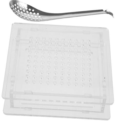 DECORNIJIA Herramienta de Gastronomía Molecular Orificios Caviar Maker Box con Cuchara Ergonomía Multifuncional para Cocina Hogar y Restaurante