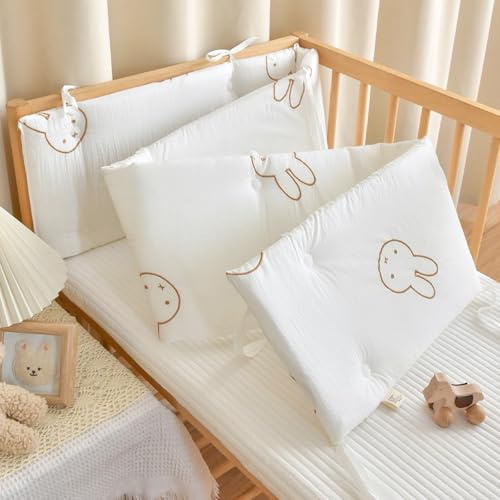 PTKG Randpolsterung Babybett,Kinderbett Seitenschutz,Abnehmbar Als Randpolsterung,Kinderbettgitter zum Vertikalen,Superdicker Antikollisions Teppich,fürs Bett Kopfschutz,C3,160 * 28cm