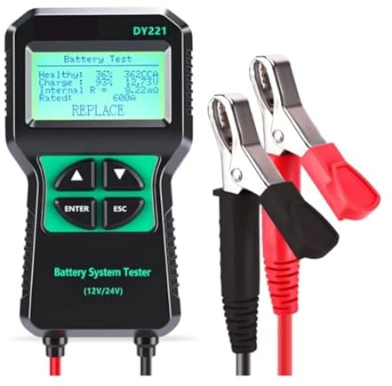 Multimeter-Tester, Digitales Kfz-Batteriemessgerät 12V/24V mit 100-2000 CCA-Lastkapazität for präzise Messungen