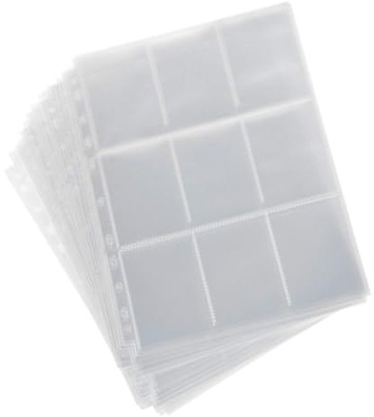 Cabilock 20 Fundas Transparentes para Álbum de Fotos Páginas Portafotos de Plástico Transparente Tamaño 9 Compartimentos Recargas para Álbumes de Postales Accesorio para Organización y