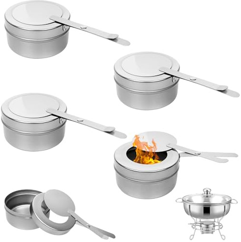Brännpastabehållare, brännpasta för varmhållningsbehållare, med bajonettförslutning, fondue-brännare av rostfritt stål och spritusbrännare för chafing dish brännpasta, buffétillbehör, fondue utomhus