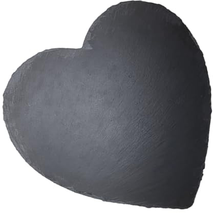 JOINPAYA Plato Decorativo de Pizarra para Charcutería en Forma de Corazón 25X25 CM para Uso Profesional en Cocina y Celebraciones