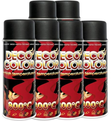 6 Stück 400ml schwarz Ofenlack Auspufflack Lack hitzebeständig 800°C
