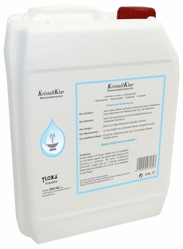 Butlers-Best Yloxa KRISTALLKLAR - Wasserzusatzkonzentrat für Brunnen, Wasserwände, säulen, kaskaden und Vernebler im Innen- und Außenbereich - 5 ltr. Kanister