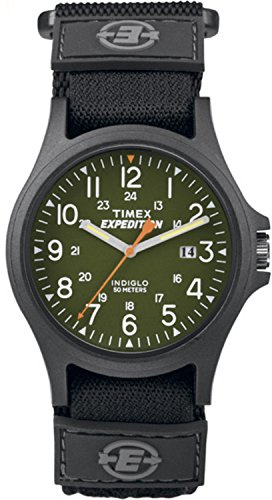 Timex Men's TW4B00100 Expedition Acadia Green/Black Fast Wrap Velcro Strap Watch