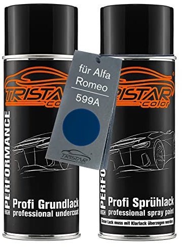 TRISTARcolor Vernice per auto Kit di bombolette spray per Alfa Romeo 599A Blu Elettrico Metallic vernice di fondo vernice di base bomboletta a spruzzo 400ml