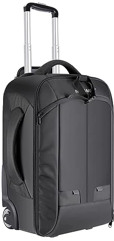 NEEWER 2 in 1 Kamerarucksack Gepäcktrolley kameratasche mit Rollen, Doppelstange abnehmbares gepolstertes Fach für Spiegelreflex / DSLR Kameras Stativ Objektiv und anderes Zubehör (Schwarz / Grau)