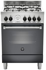 Bertazzoni La Germania Americana AMN664GNET cucina Gas Nero, Acciaio inox A+